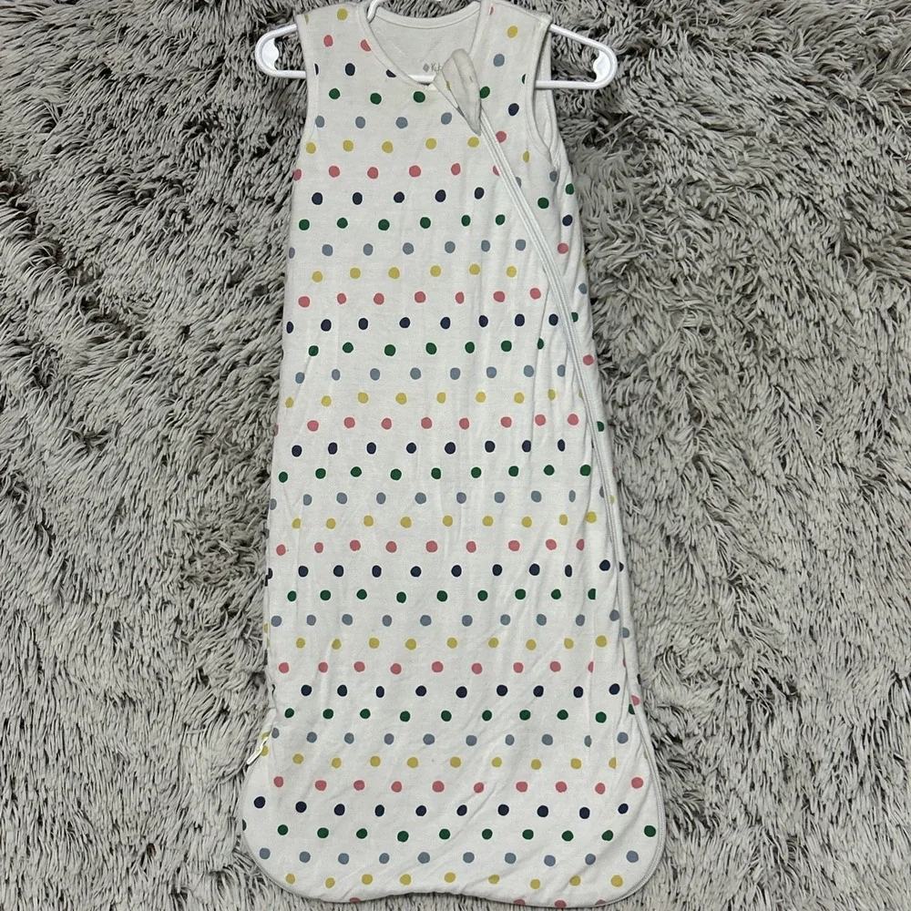 Kyte Baby Sleep Sack Small Rainbow Polka Dot White Bamboo‎ 1.0 Tog Unisex EUC